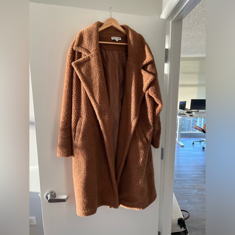 Brown teddy coat